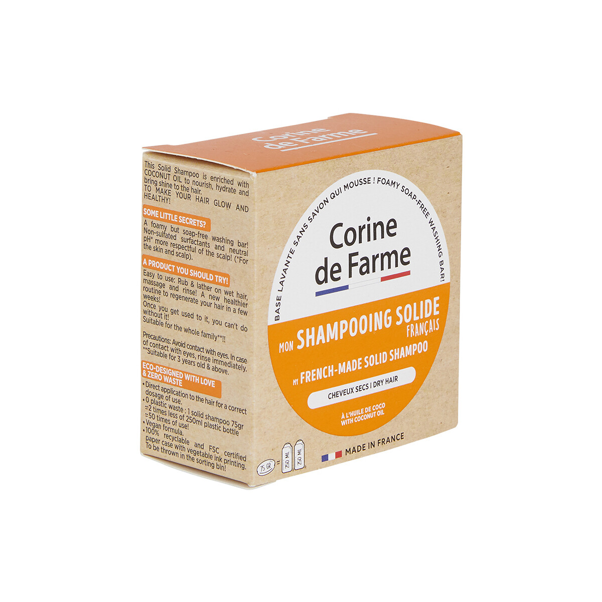 Corine De Farme Autres Mon Shampooing Solide Français - Cheveux Secs heShw5WL