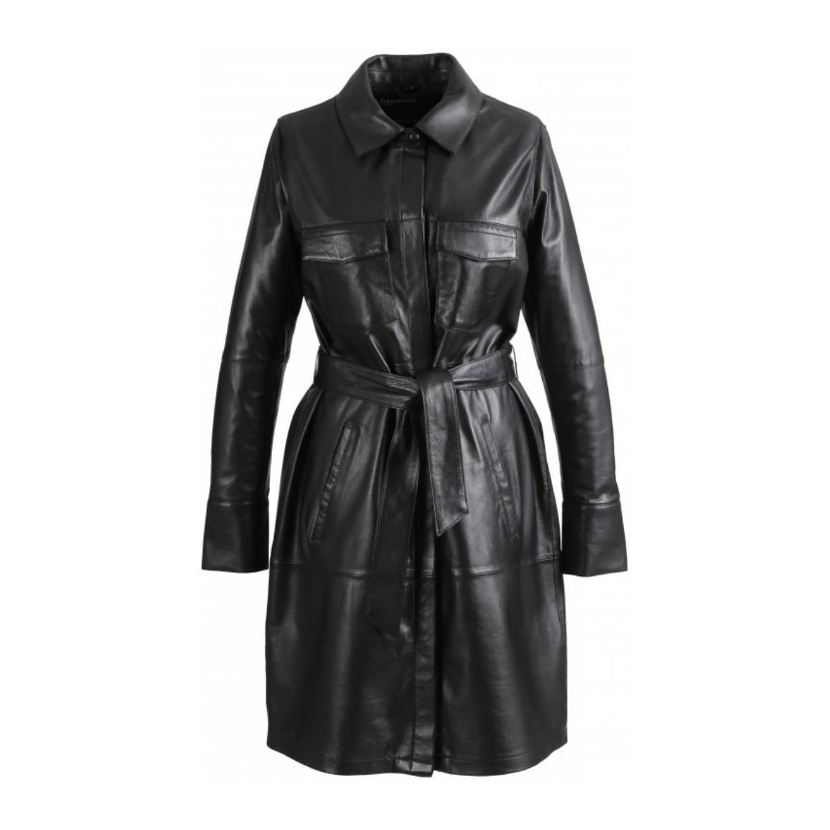 Oakwood Noir Robe chemise en cuir Ref 54344 noir KllfHevt