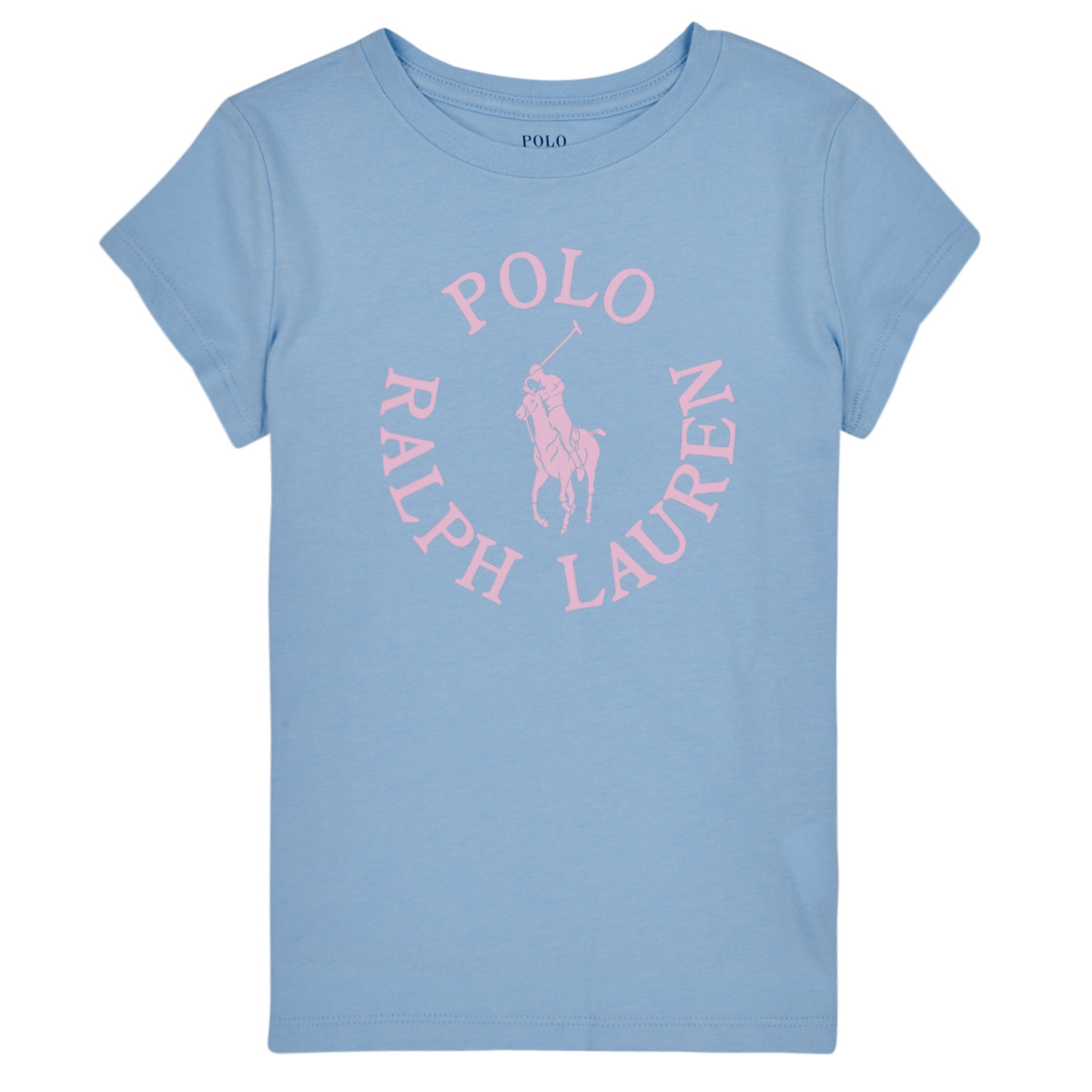 Polo Ralph Lauren Bleu Ciel / Rose SS GRAPHIC T-KNIT SH