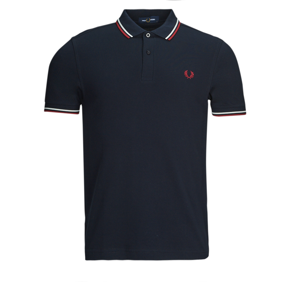 Fred Perry Marine / Blanc / Rouge TWIN TIPPED FRED PERRY SHIRT far6jyB2