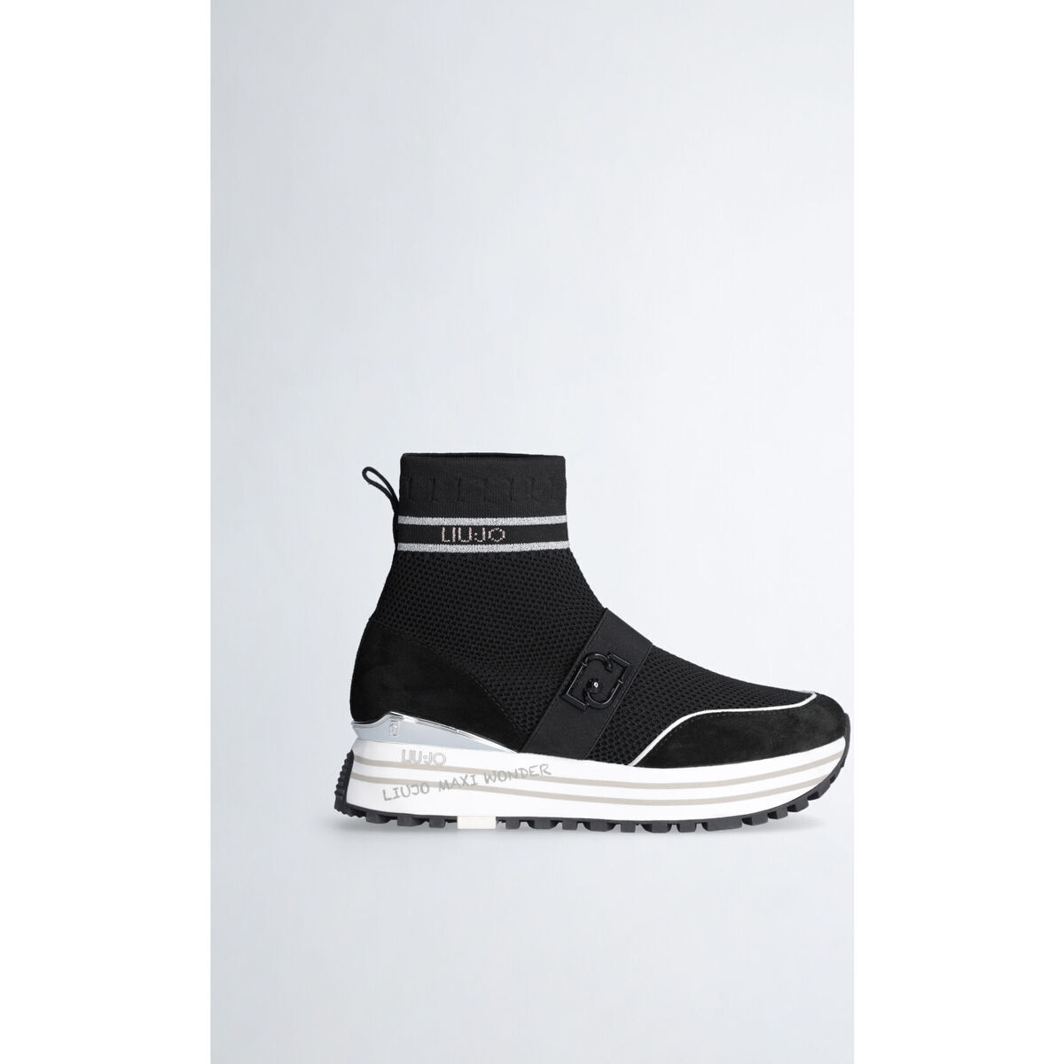 Liu Jo Noir Sneakers chaussettes avec logo DG2YzvYm