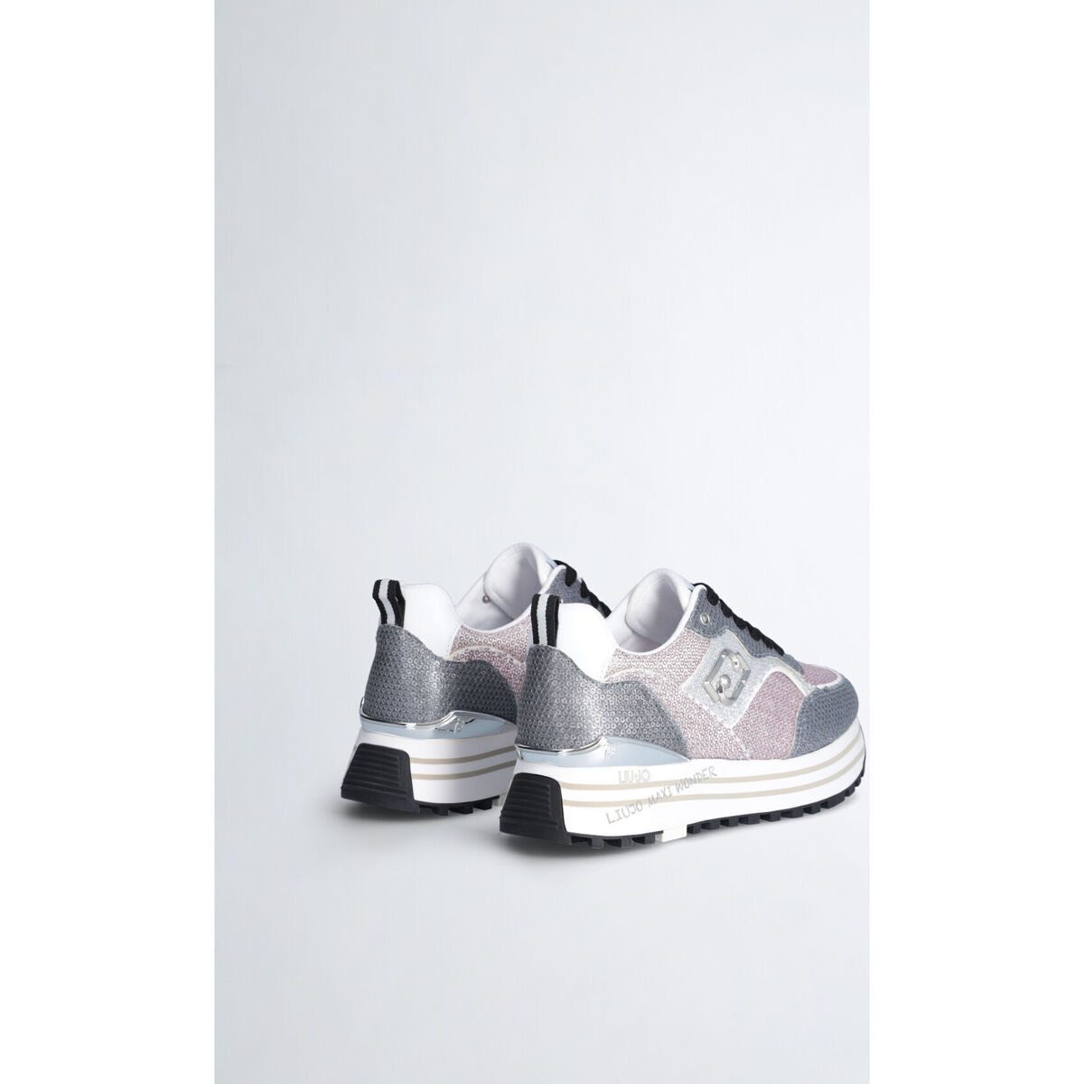 Liu Jo Argenté Sneakers plateforme avec paillettes glitter k1TYTfYo